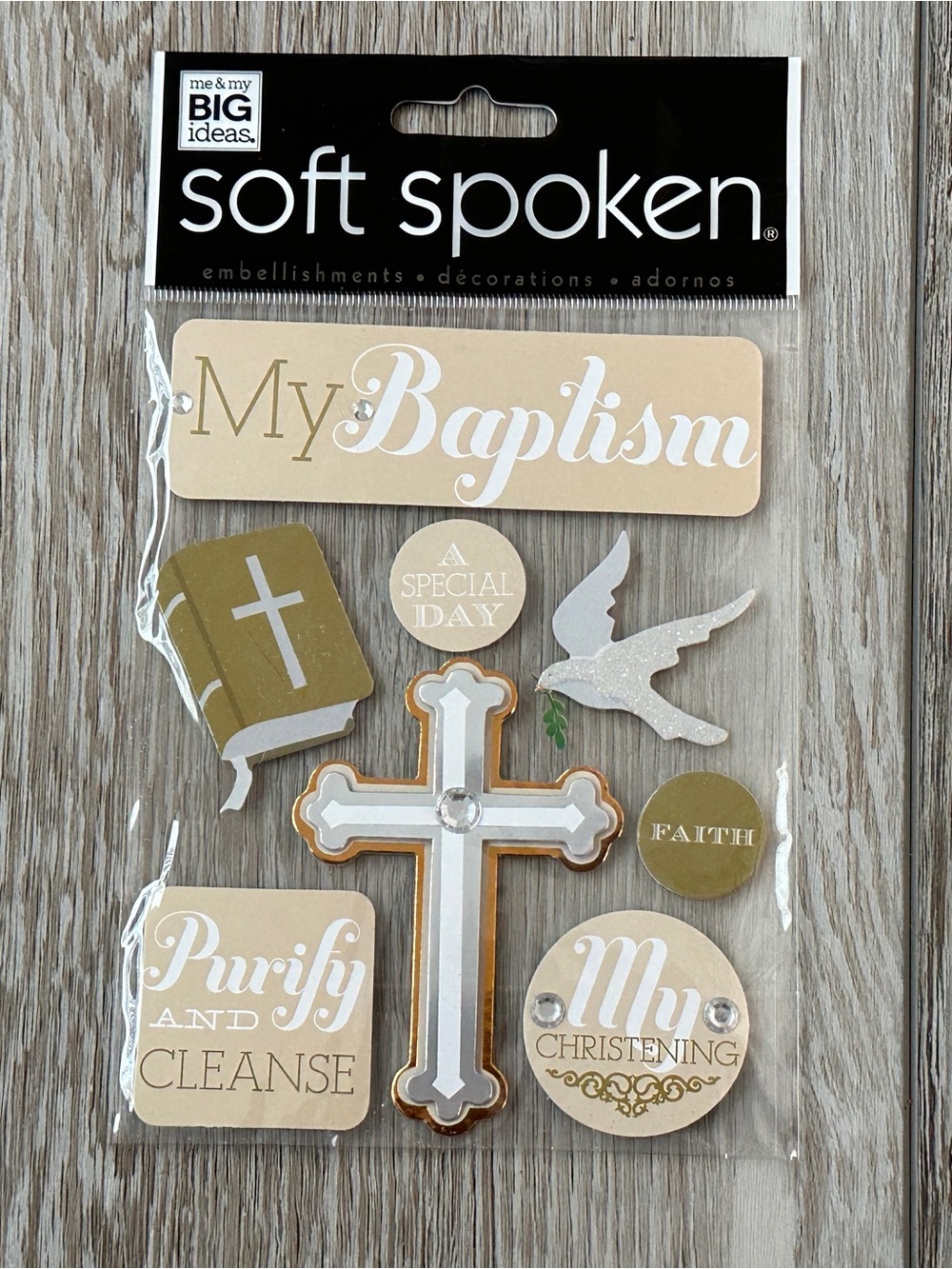 NWT Me & My Big Ideas Soft Spoken Baptism Christening Stickers Embellishments